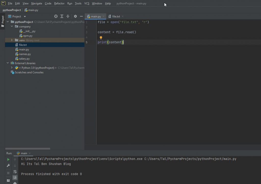 עמוד 9 – קריאה וכתיבה לקבצים Python File Reading And Writing – טל בן שושן